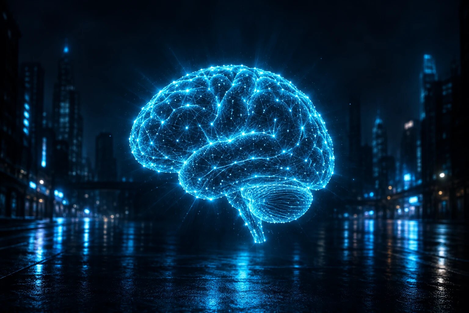Cyan network illustration representing behavioral intelligence